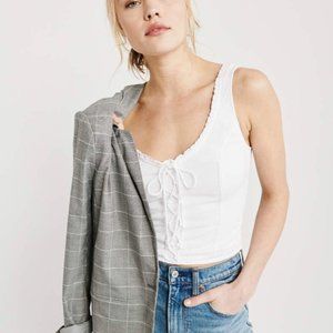 White, lace-up tank top